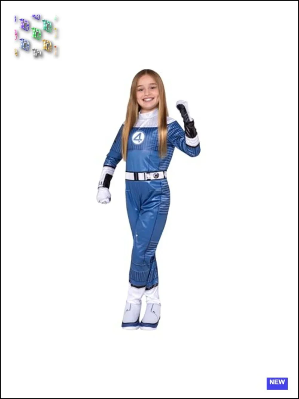 Marvel Invisible Woman Youth Halloween Costume Jumpsuit Gloves
